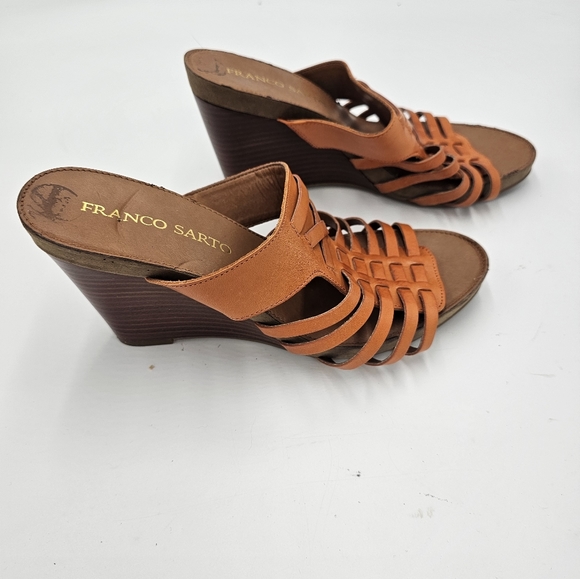 Franco Sarto Shoes - Franco Sarto Leather Strappy Open Toed Wedges sz 8.5